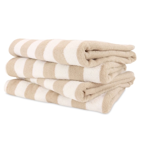 Monarch Brands California Cabana Towels, 30in x 70in , Beige, 4PK PNP-CABANA-BG